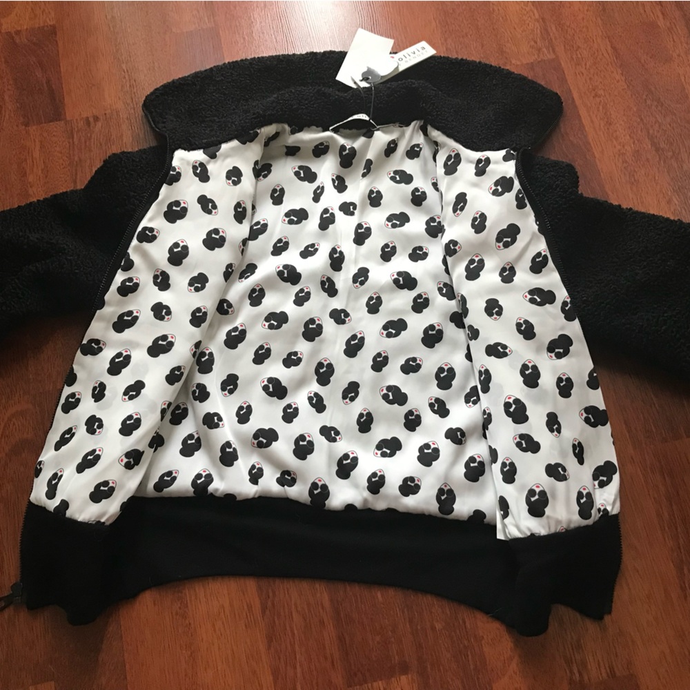 NWT Alice +Olivia Genova StaceFace Print Reversible Faux Fur Bomber Jacket XS - Picture 17 of 17